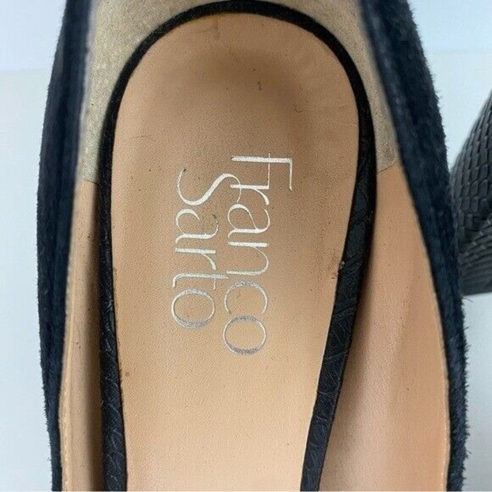 Franco Sarto Ingall Snake Embossed Suede Black Pump 9M Office Career‎ - Picture 8 of 12